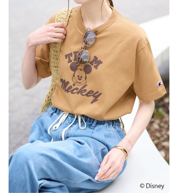 SLOBE IENA「《追加》Champion/チャンピオン SLOBE別注 /Mickey/Donald/ Tシャツ」|Tシャツ・カットソー|