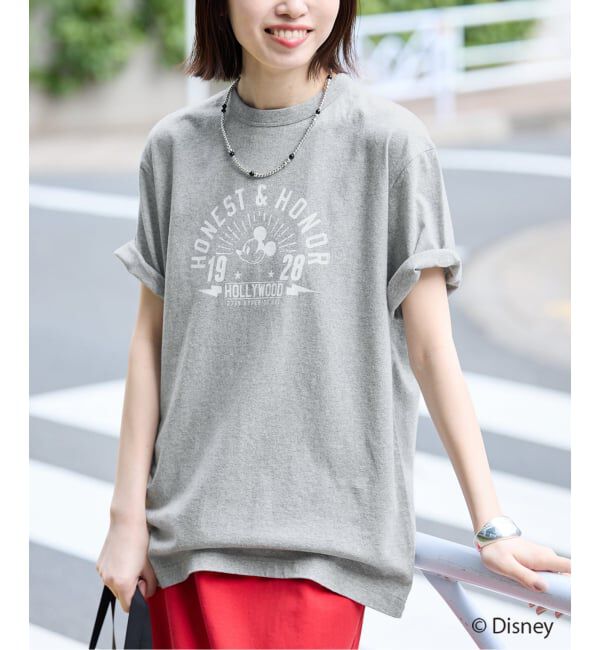 SLOBE IENA「《追加》Champion/チャンピオン SLOBE別注 /Mickey/Donald/ Tシャツ」|Tシャツ・カットソー|グレーB