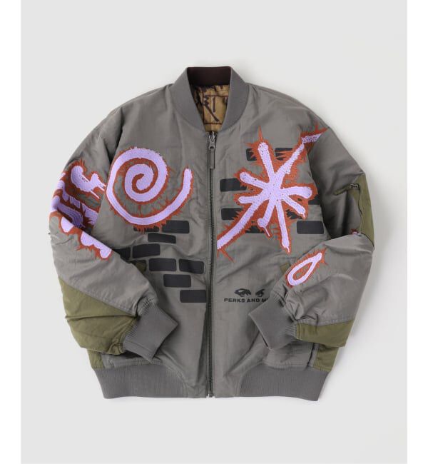 PULP「P.A.M. / パム ADORNED REVERSIBLE BOMBER JACKET」|ブルゾン・スタジャン|カーキ