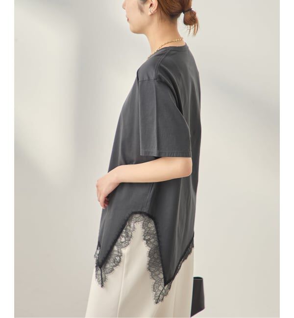 journal standard L'essage「レースイレギュラーヘムTシャツ」|Tシャツ・カットソー|グレーA