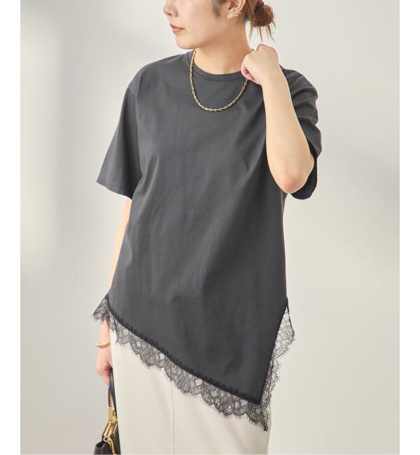 journal standard L'essage「レースイレギュラーヘムTシャツ」|Tシャツ・カットソー|