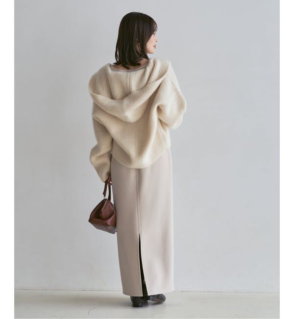 NOBLE「《予約》YAKフーディー畦ニットカーディガン」|カーディガン|