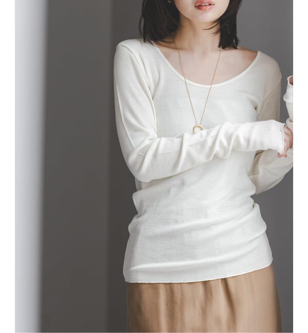 NOBLE「《予約》ウールテレコニュアンスネックプルオーバー」|Tシャツ・カットソー|ホワイト A