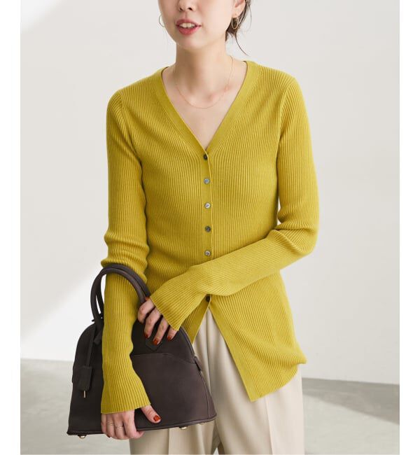 Spick and Span「《予約》ウォッシャブルリブカーディガン」|カーディガン|