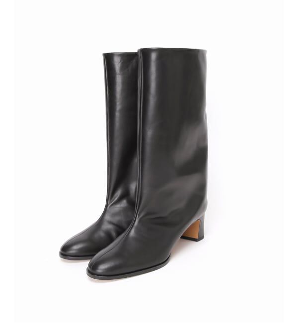 GRISE「《予約/WEB+一部店舗限定》GRISE5.5cmレザーワイドシャフトミドルブーツ」|ロングブーツ|