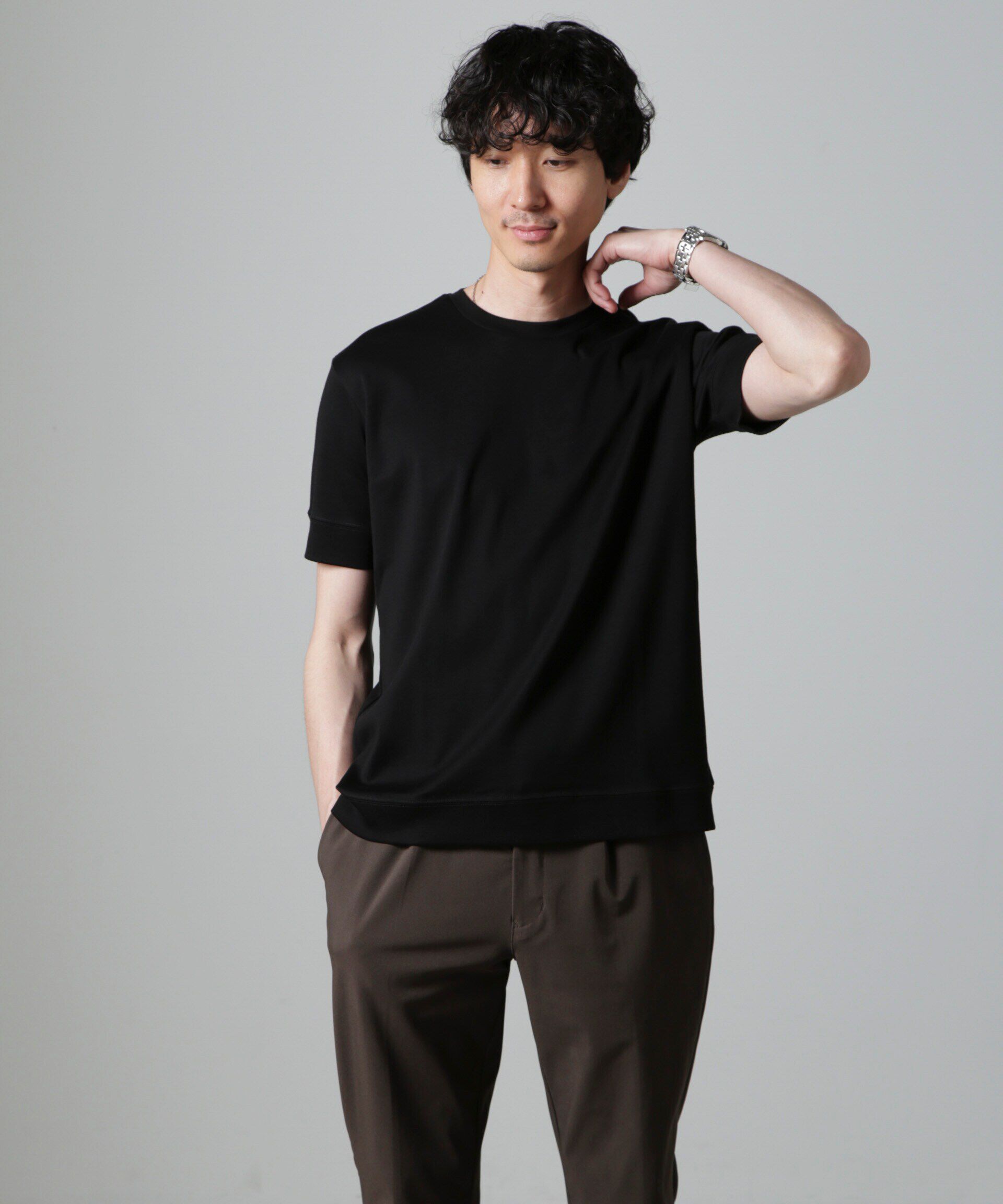 NANO universe「｢FORMAL JERSEY｣クルーネックカットソー半袖」|Tシャツ・カットソー|