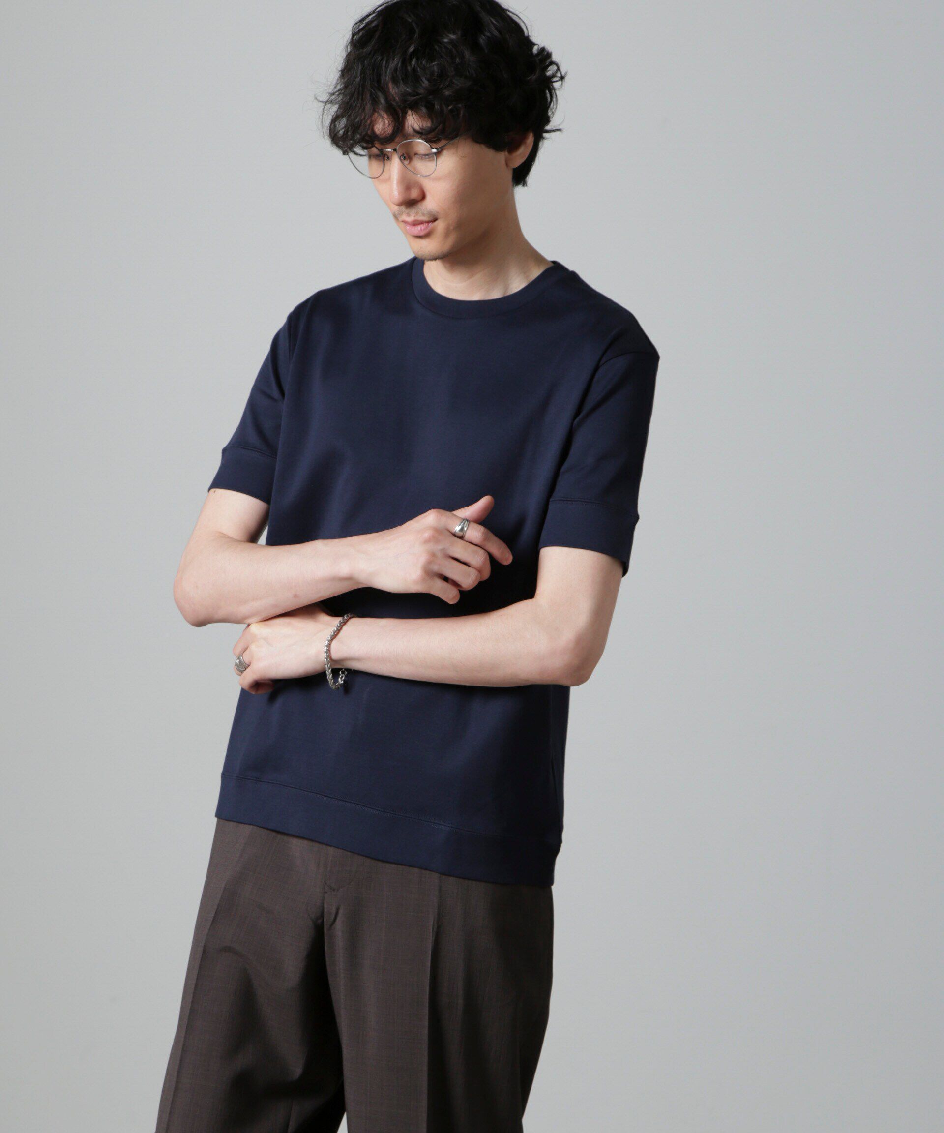 NANO universe「｢FORMAL JERSEY｣クルーネックカットソー半袖」|Tシャツ・カットソー|