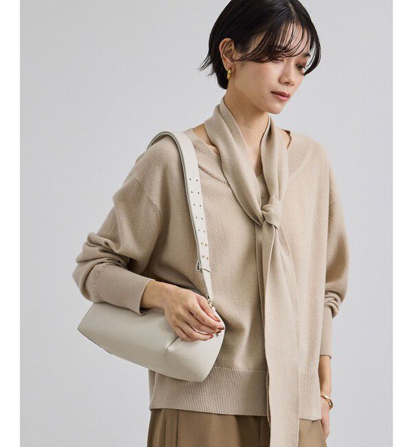 SALON adam et rope'「【WEB限定】スプリットレザーワイドベルトショルダーバッグ」|ショルダー・メッセンジャー|グレーサブ(09)