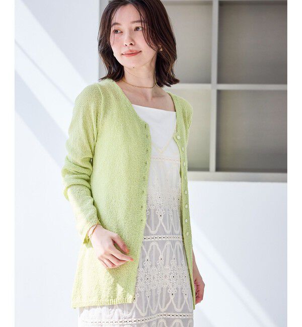 Rope&rsquo;Picnic「【WEB限定】多ボタンミドル丈シアーカーディガン」|カーディガン|