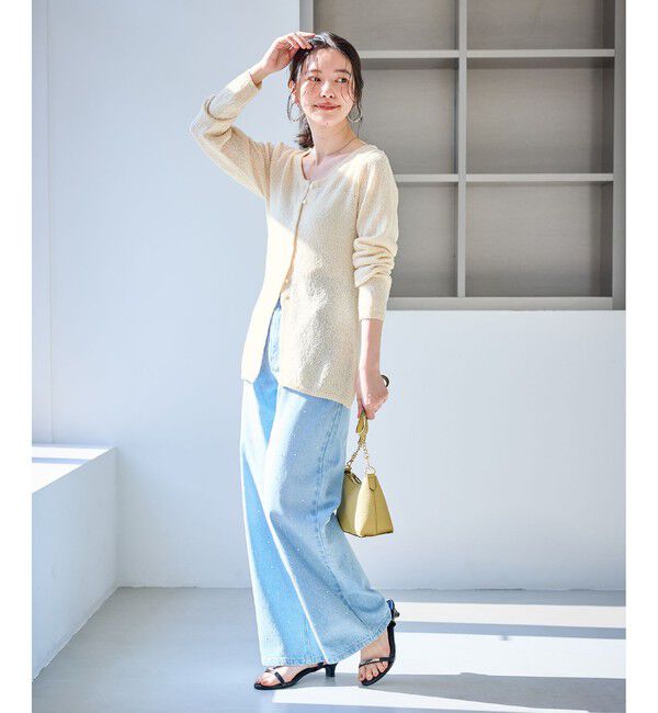 Rope&rsquo;Picnic「【WEB限定】多ボタンミドル丈シアーカーディガン」|カーディガン|