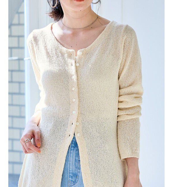 Rope&rsquo;Picnic「【WEB限定】多ボタンミドル丈シアーカーディガン」|カーディガン|