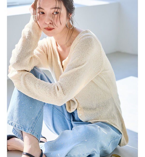 Rope&rsquo;Picnic「【WEB限定】多ボタンミドル丈シアーカーディガン」|カーディガン|