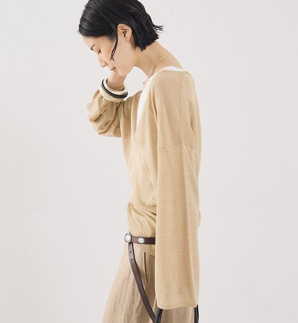The Store by C' 「【COCUCA】リネンVネックニット」|ニット・セーター|
