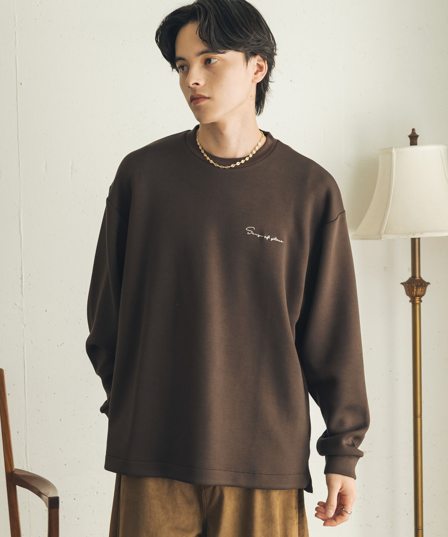 SENSE OF PLACE by URBAN RESEARCH「『ｲｰｼﾞｰｹｱ/吸水速乾』ｼｼｭｳﾀﾞﾝﾎﾞｰﾙﾎﾟﾝﾁﾛﾝｸﾞｽ」|Tシャツ・カットソー|ダークブラウン