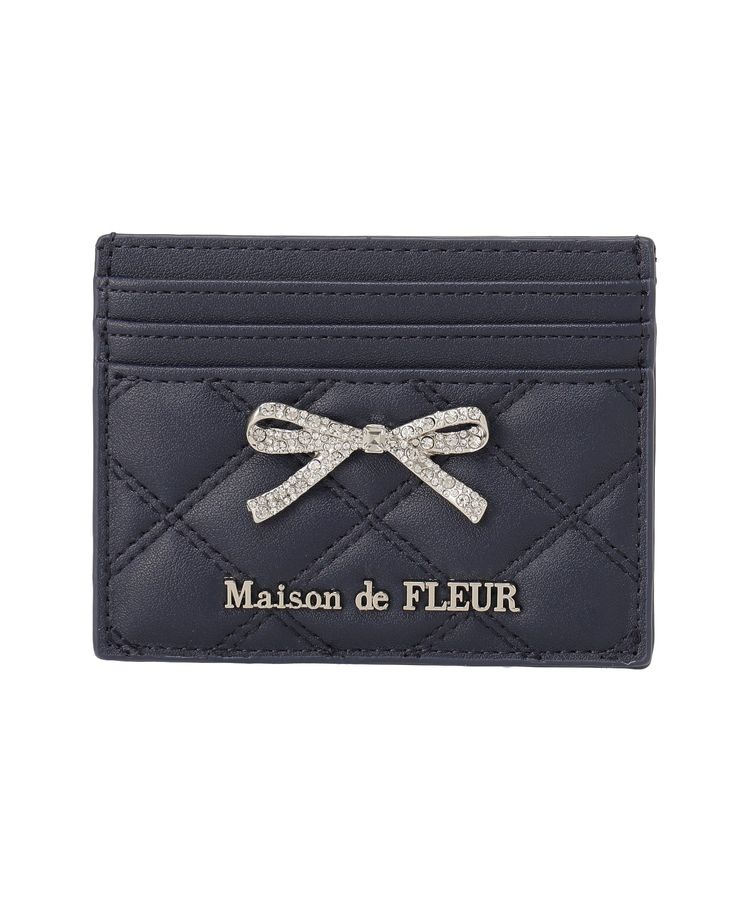 Maison de FLEUR「リボンビジューキルティングカードケース」|財布|