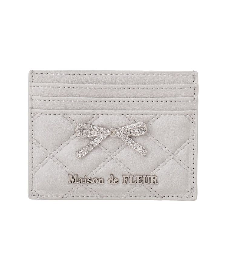 Maison de FLEUR「リボンビジューキルティングカードケース」|財布|