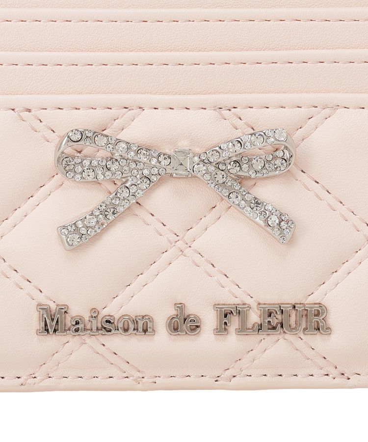Maison de FLEUR「リボンビジューキルティングカードケース」|財布|