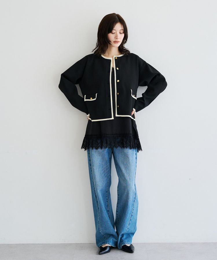 YECCA VECCA「ORGABITS切替ストレートデニム」|デニム|