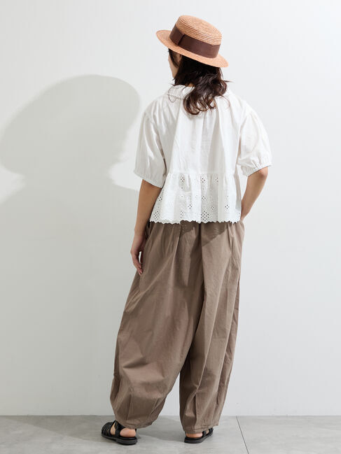 Samansa Mos2「【販路限定】パフスリーブレースブラウス」|シャツ・ブラウス|