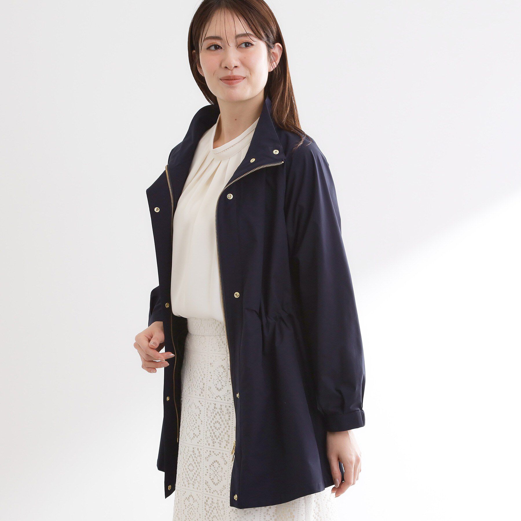 Reflect「【撥水】ストレッチタフタミドル丈スタンドカラーコート」|その他|