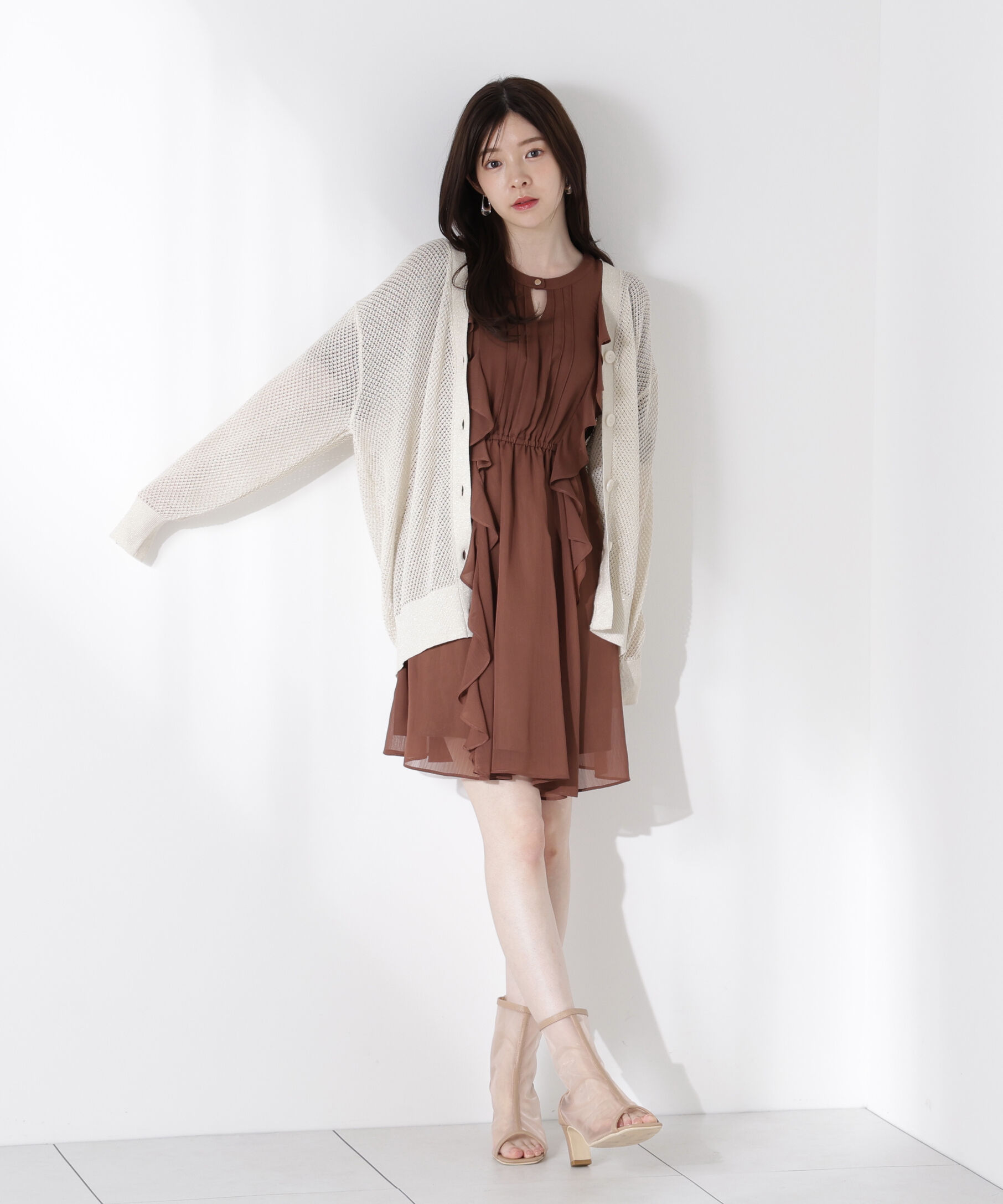 PROPORTION BODY DRESSING「《EDIT COLOGNE》フリル楊柳ミニワンピース」|ワンピース|