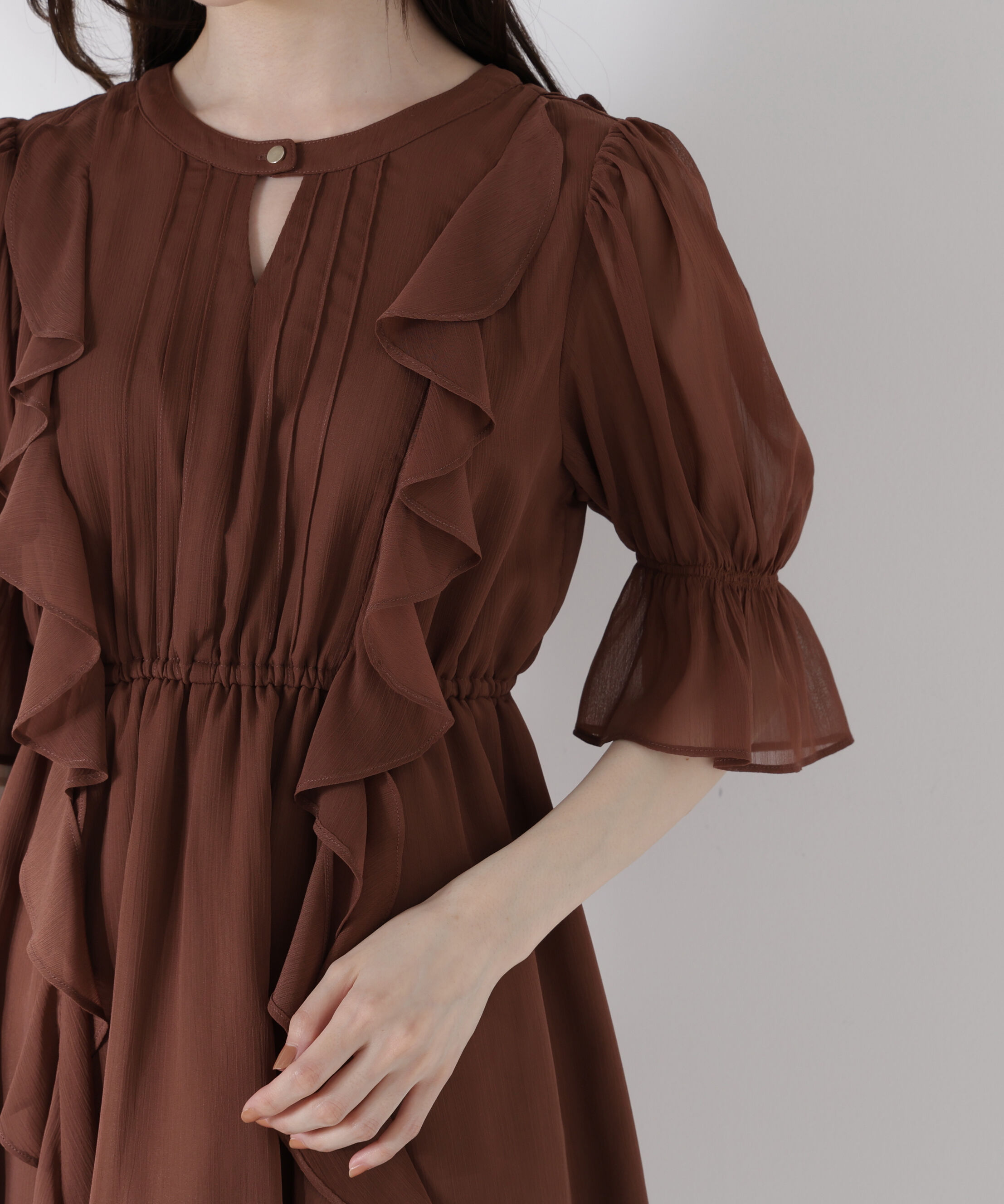PROPORTION BODY DRESSING「《EDIT COLOGNE》フリル楊柳ミニワンピース」|ワンピース|
