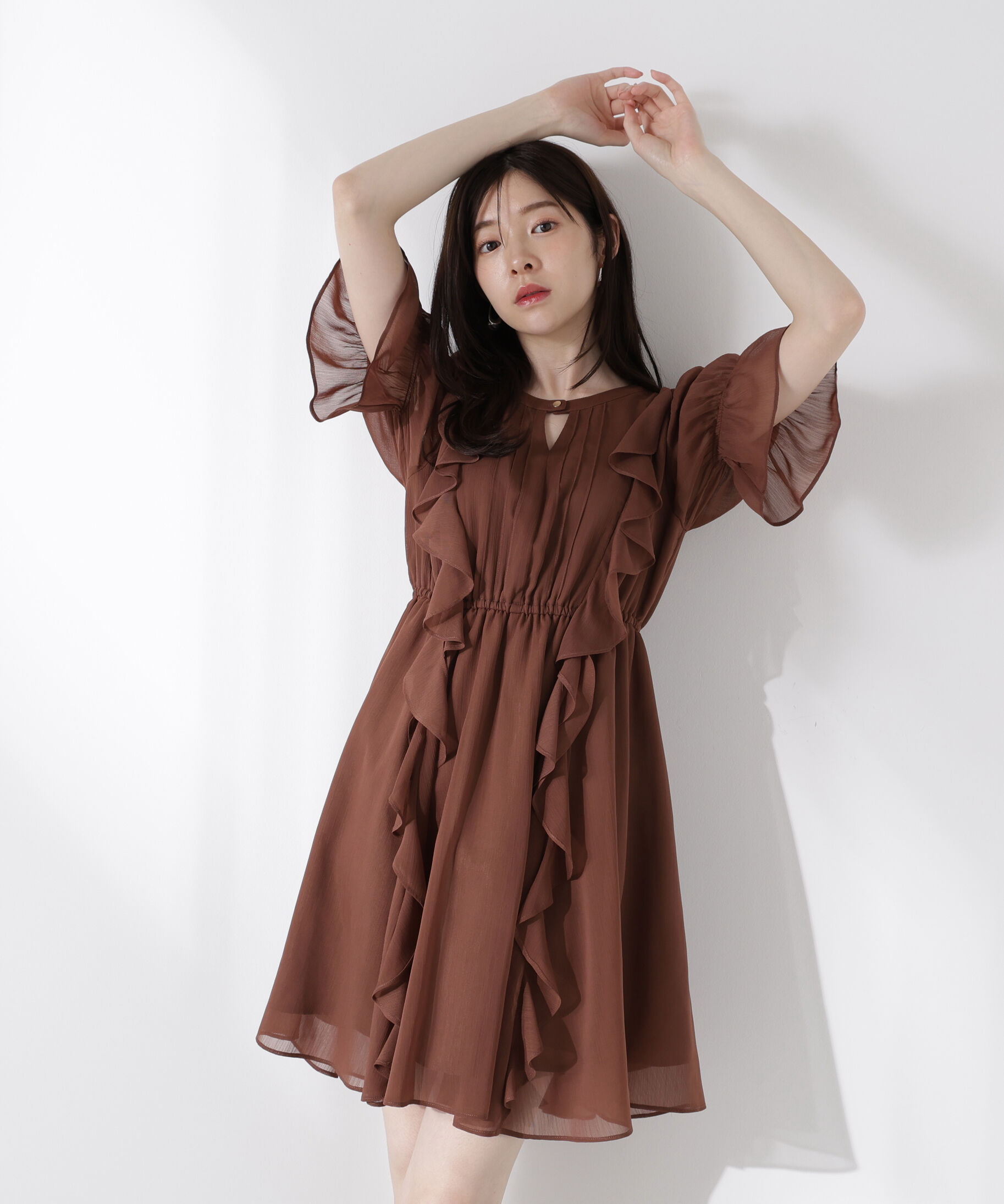 PROPORTION BODY DRESSING「《EDIT COLOGNE》フリル楊柳ミニワンピース」|ワンピース|