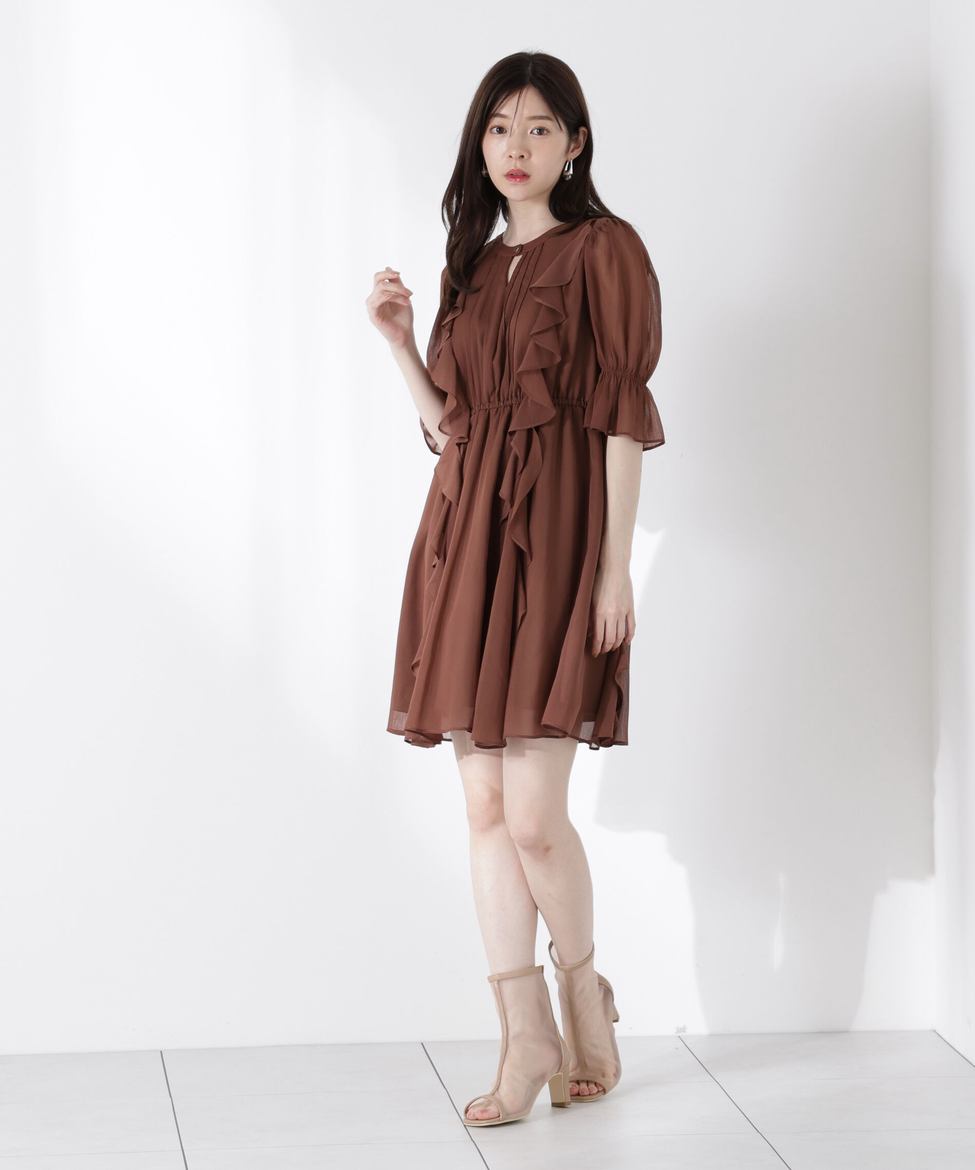 PROPORTION BODY DRESSING「《EDIT COLOGNE》フリル楊柳ミニワンピース」|ワンピース|