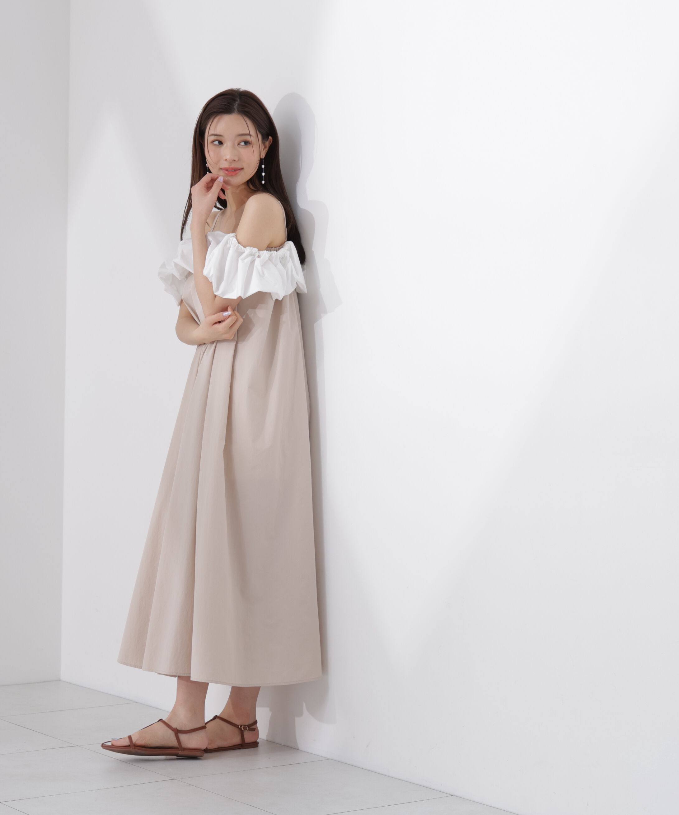 PROPORTION BODY DRESSING「＜EDIT COLOGNE＞バルーンオフショルキャミワンピース」|ワンピース|