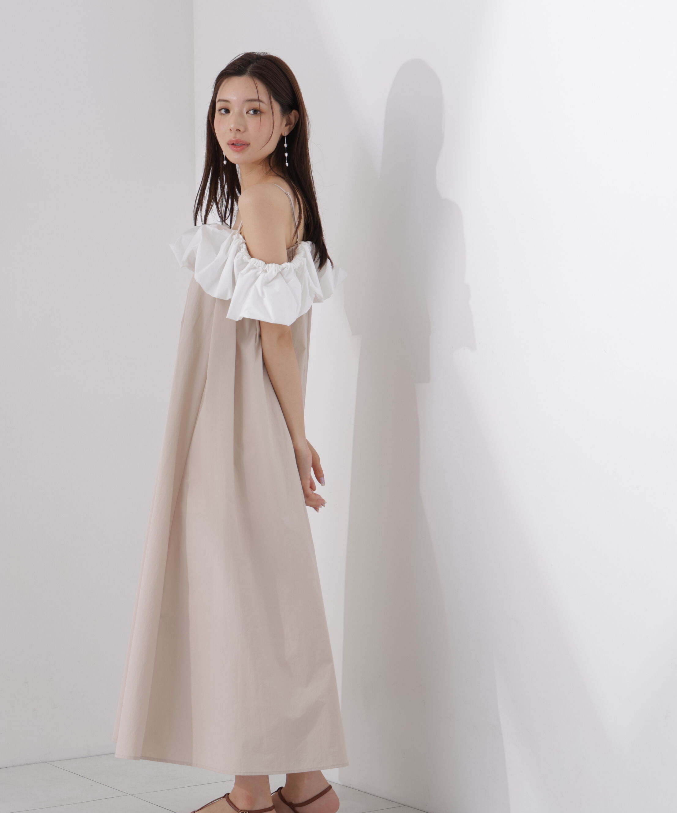 PROPORTION BODY DRESSING「＜EDIT COLOGNE＞バルーンオフショルキャミワンピース」|ワンピース|
