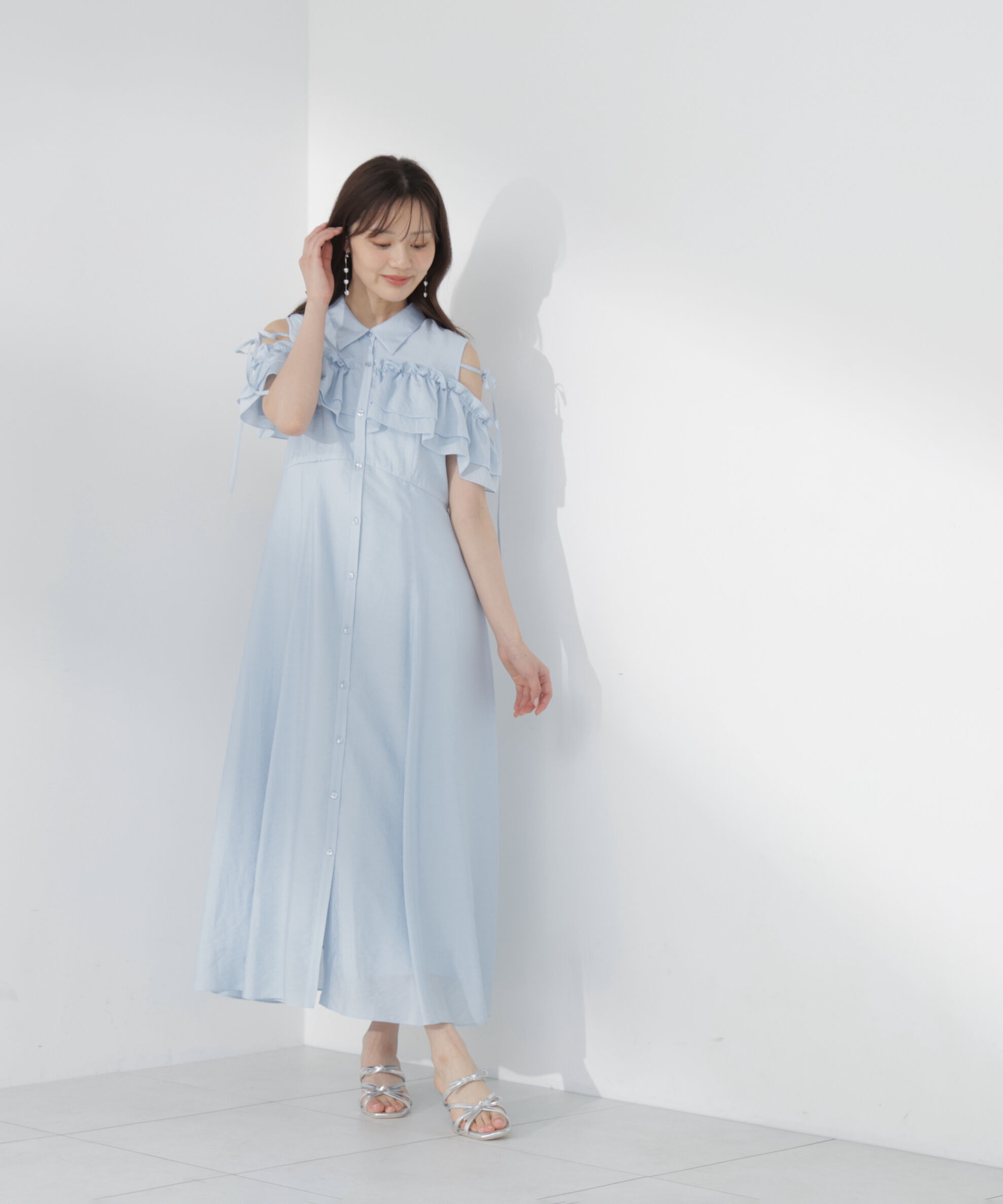 PROPORTION BODY DRESSING「＜EDIT COLOGNE＞フリルシャツワンピース」|ワンピース|