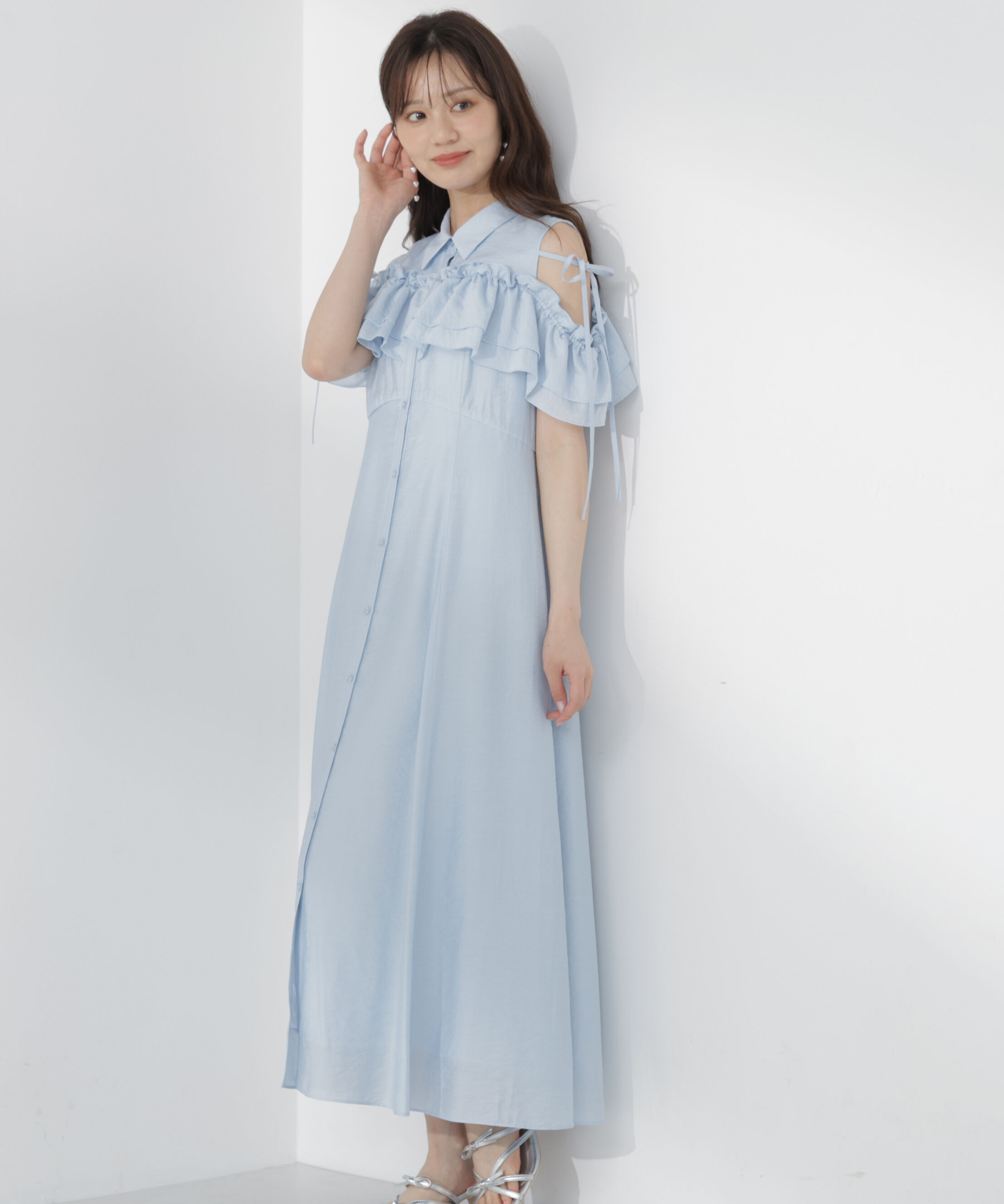 PROPORTION BODY DRESSING「＜EDIT COLOGNE＞フリルシャツワンピース」|ワンピース|