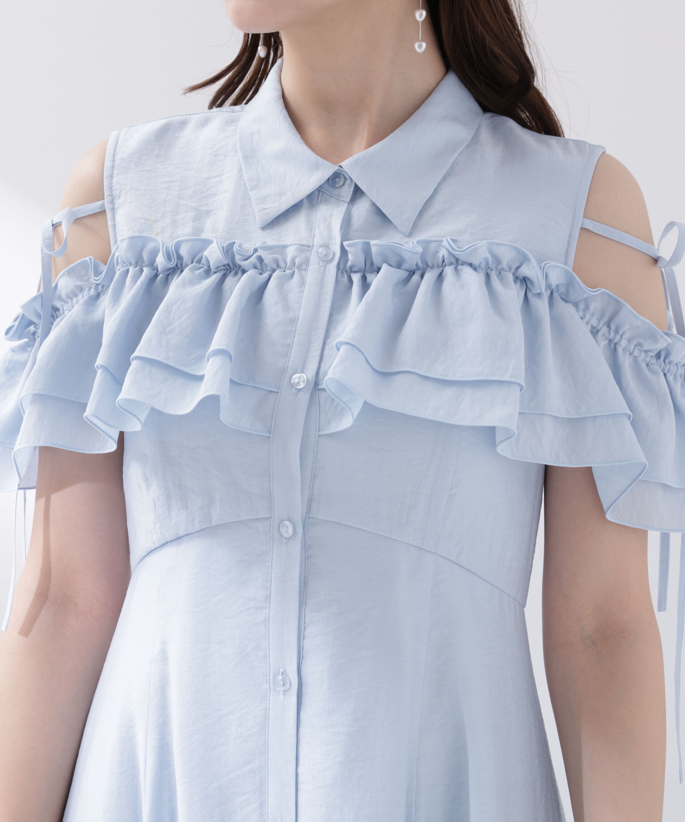 PROPORTION BODY DRESSING「＜EDIT COLOGNE＞フリルシャツワンピース」|ワンピース|