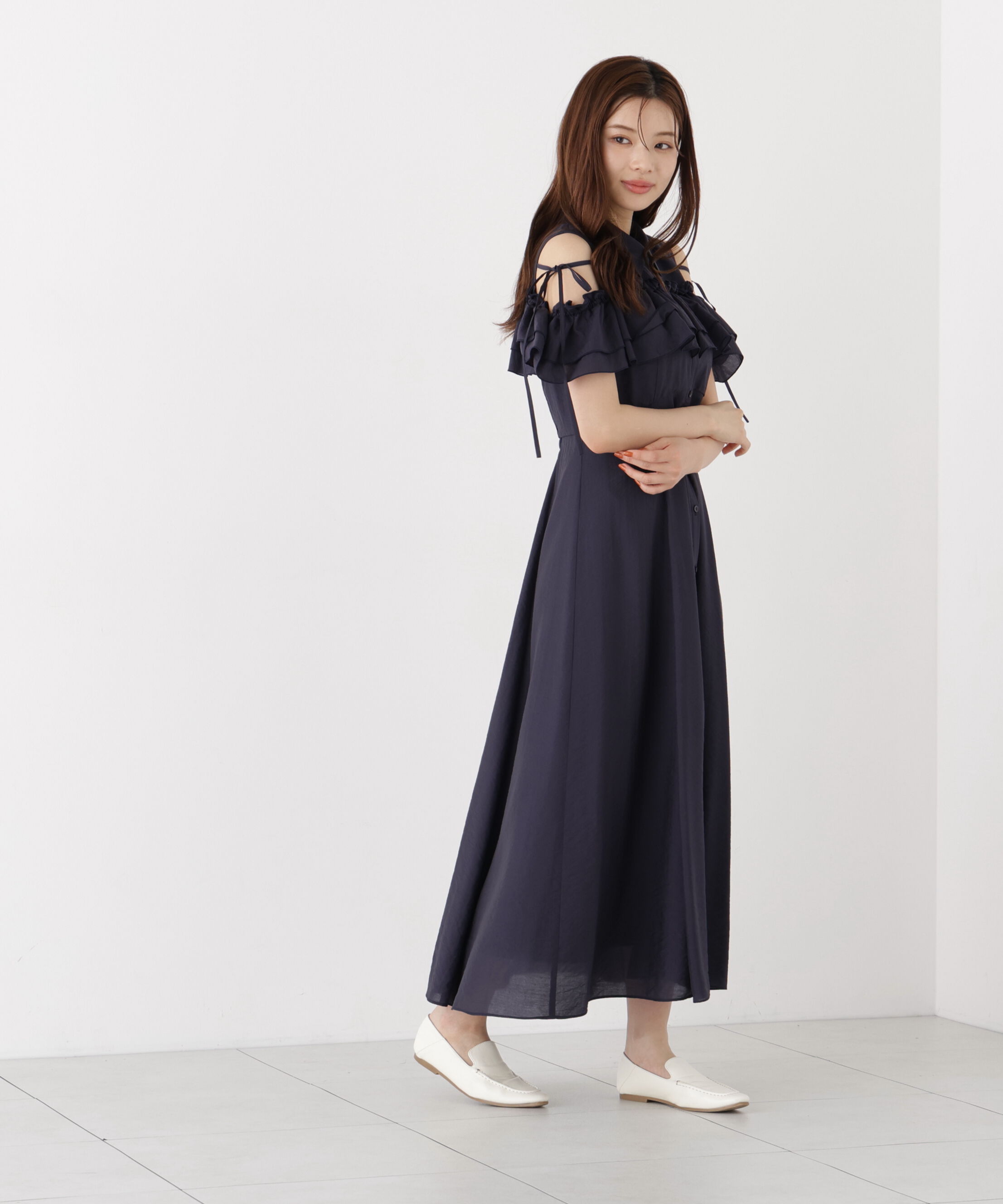 PROPORTION BODY DRESSING「＜EDIT COLOGNE＞フリルシャツワンピース」|ワンピース|