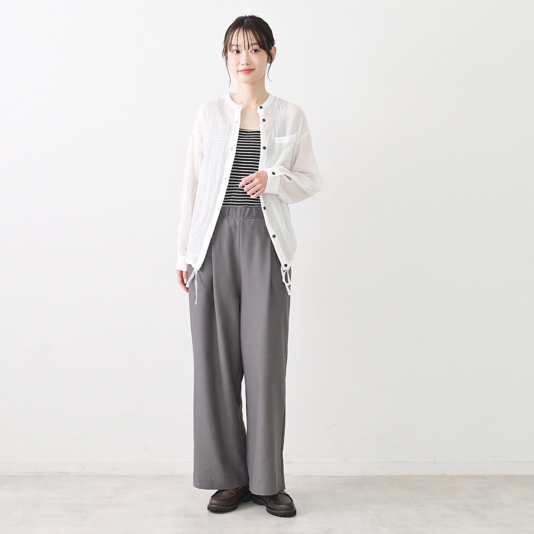 Dessin「【セットアップ可/ウエストゴム】リネンブレンドワイドパンツ」|その他|