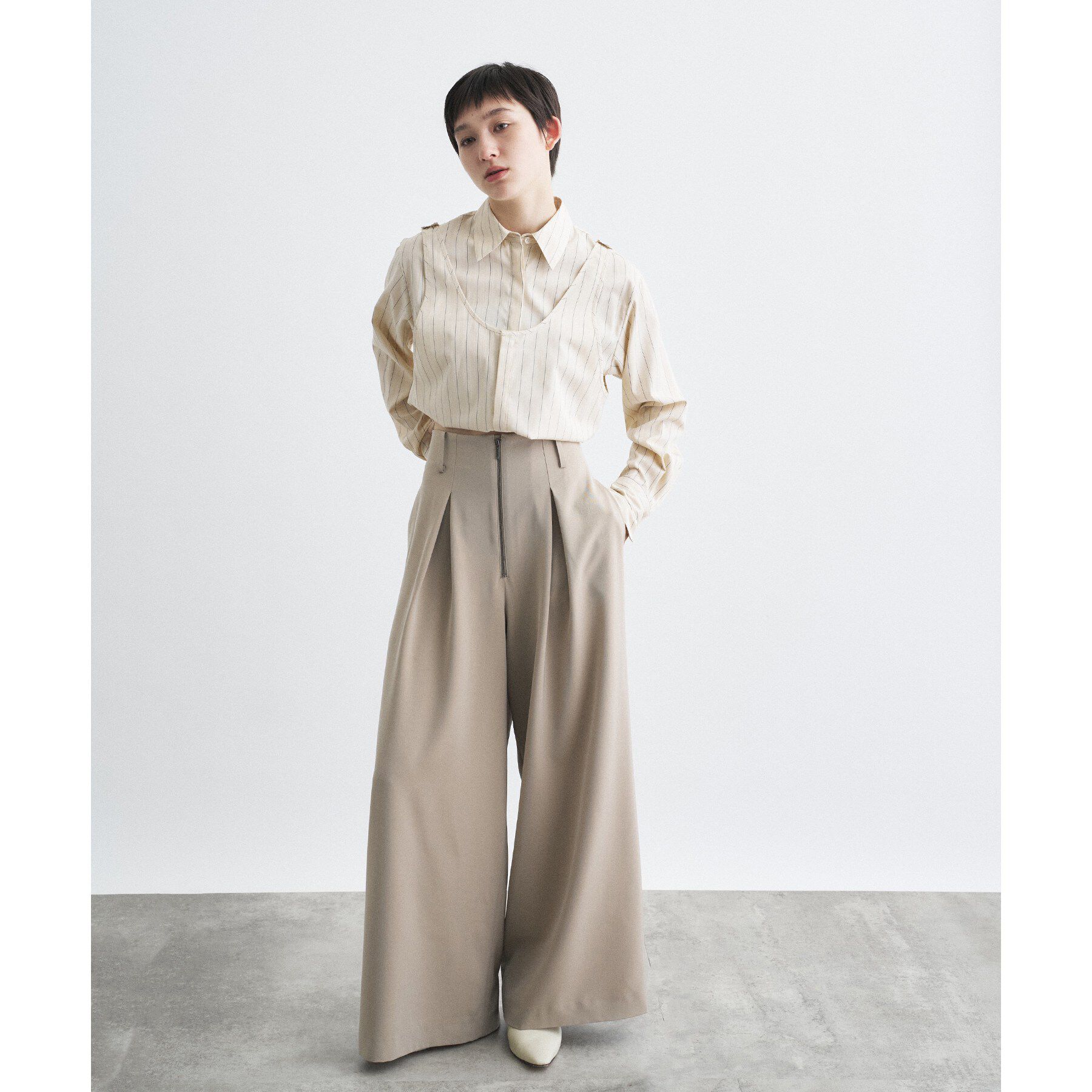 CODE A「flap detail stripe shirt」|シャツ・ブラウス|