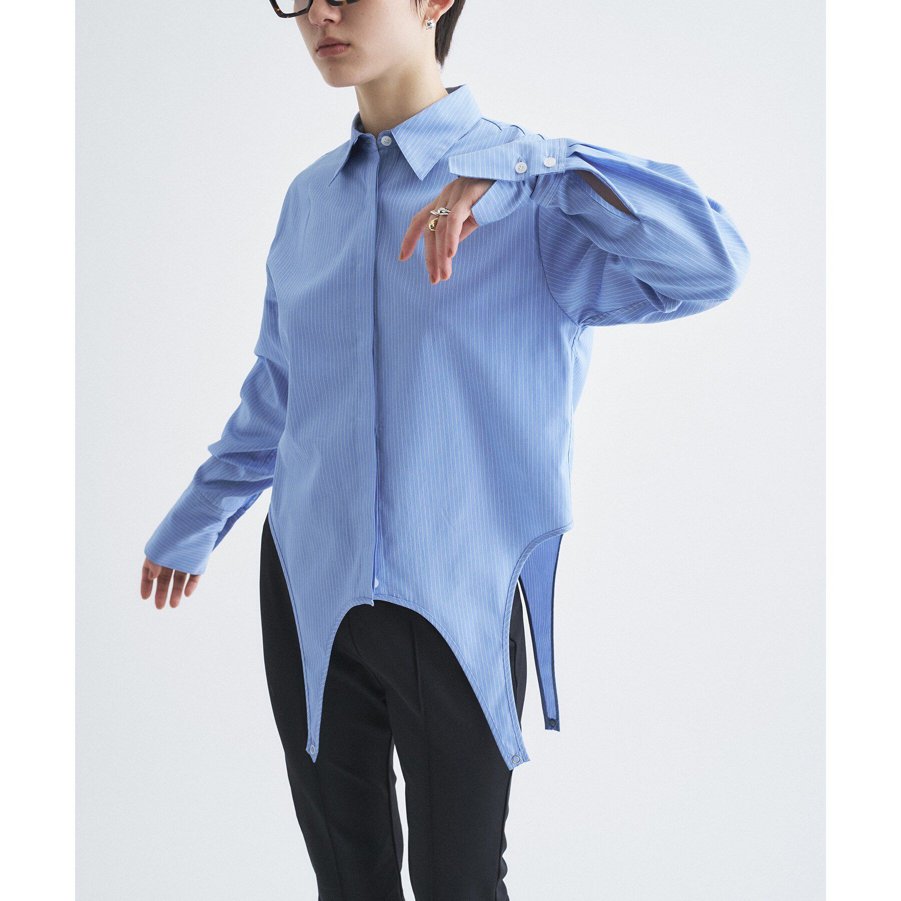 CODE A「flap detail stripe shirt」|シャツ・ブラウス|