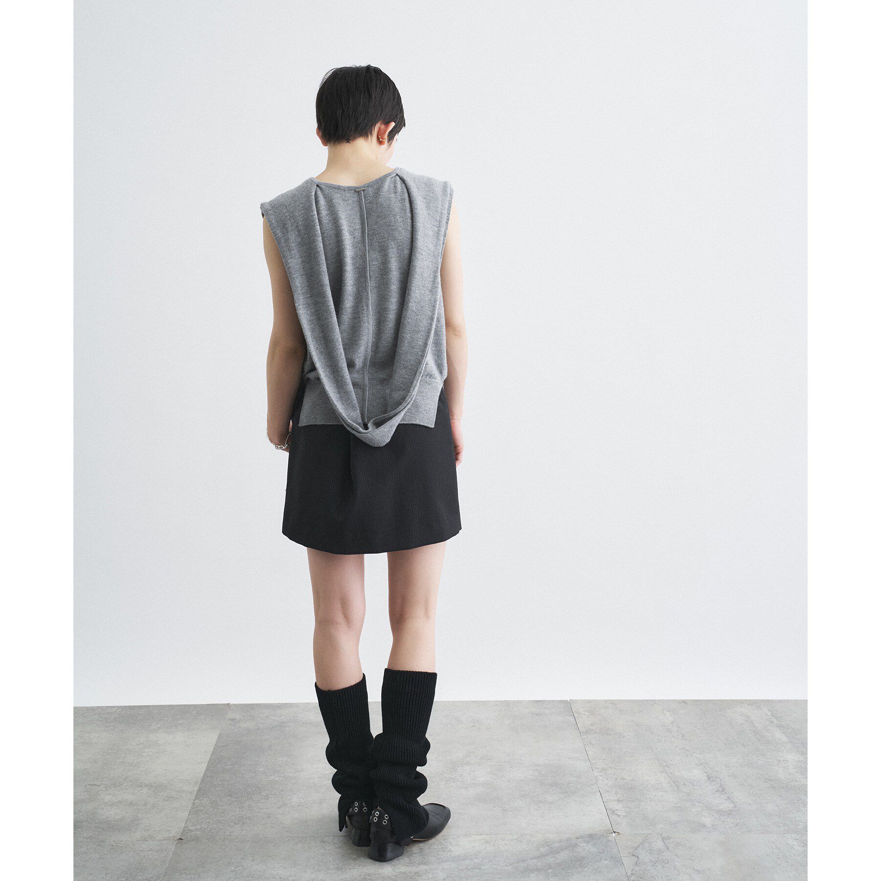 CODE A「SYSTEM｜CONVERTIBLE－SLEEVE WOOL KNIT TOP」|ニット・セーター|