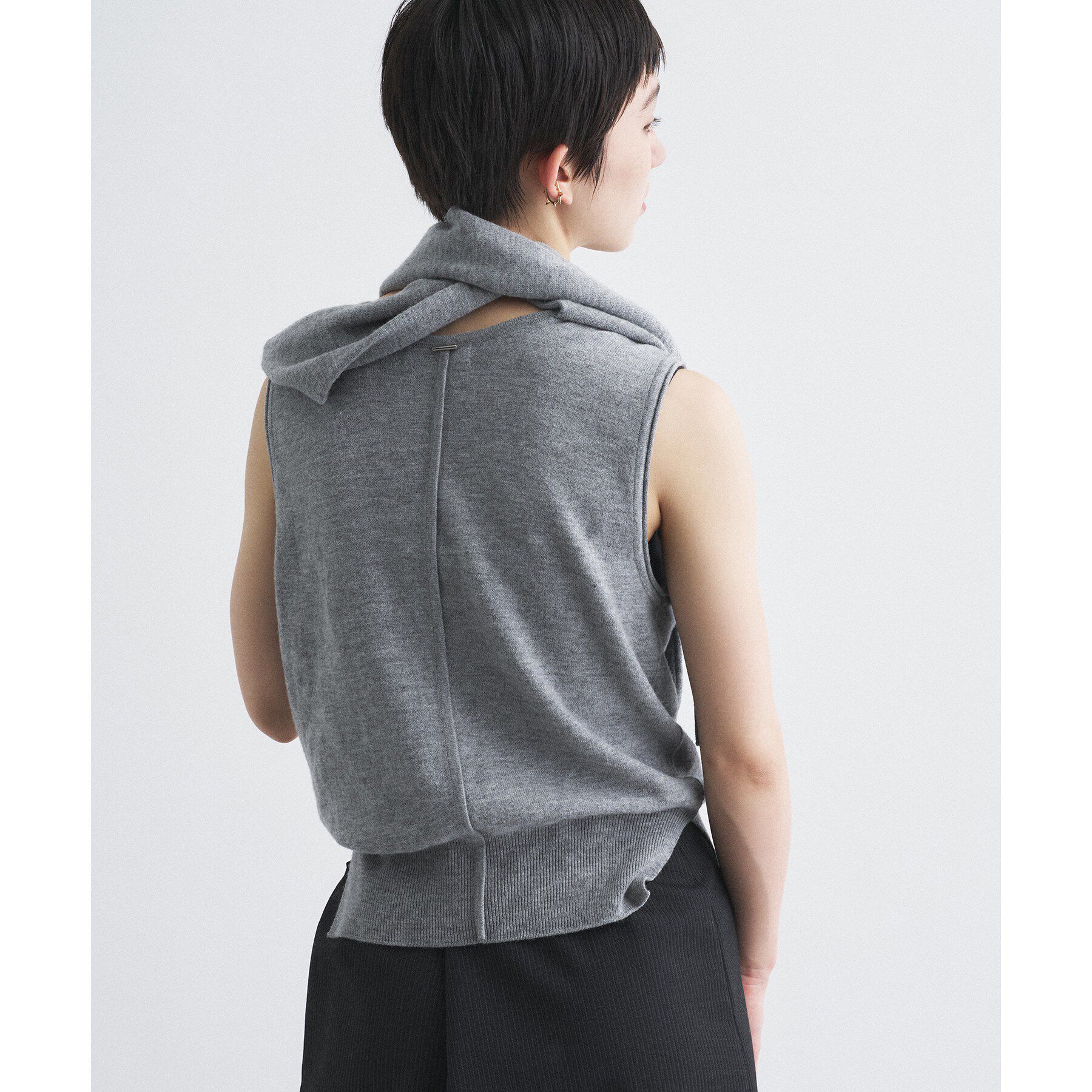CODE A「SYSTEM｜CONVERTIBLE－SLEEVE WOOL KNIT TOP」|ニット・セーター|