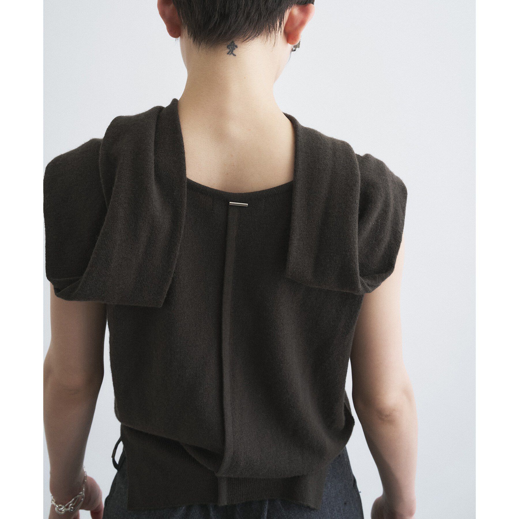 CODE A「SYSTEM｜CONVERTIBLE－SLEEVE WOOL KNIT TOP」|ニット・セーター|