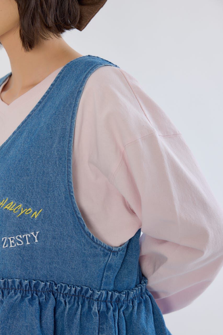 RODEO CROWNS「embroideryフロントジップベスト」|ダウンベスト・ベスト|
