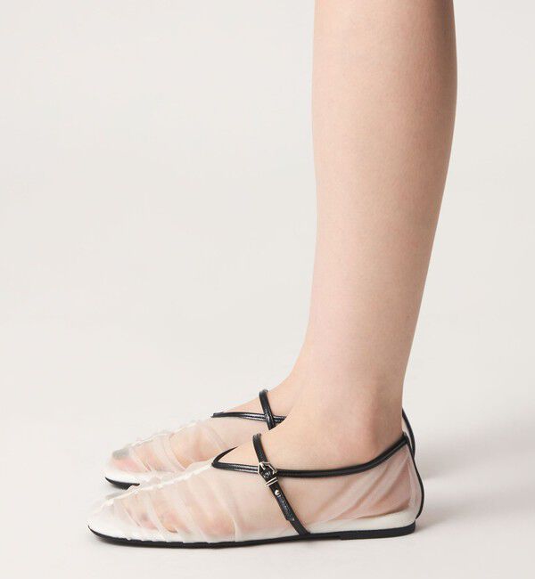 ODETTE E ODILE「＜SY＞シースルーギャザーベルトフラット10&uarr;」|パンプス|