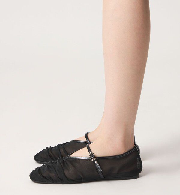 ODETTE E ODILE「＜SY＞シースルーギャザーベルトフラット10&uarr;」|パンプス|