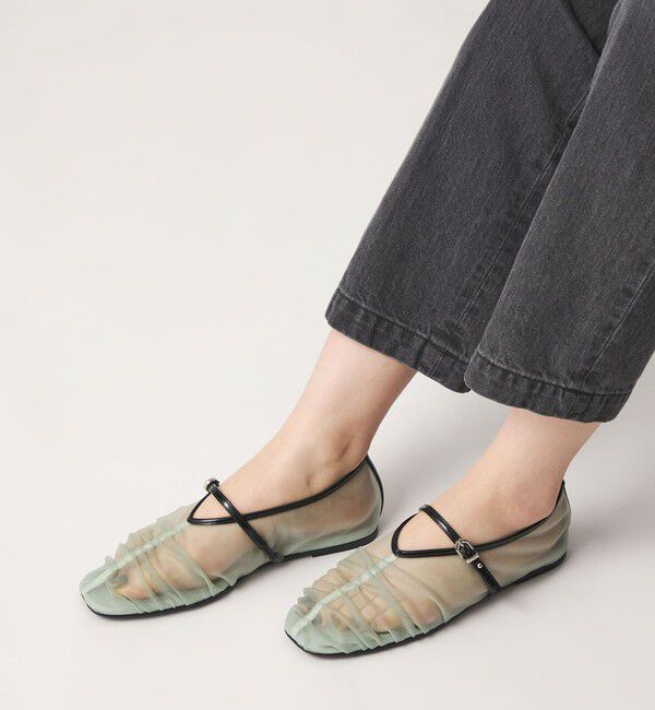 ODETTE E ODILE「＜SY＞シースルーギャザーベルトフラット10&uarr;」|パンプス|
