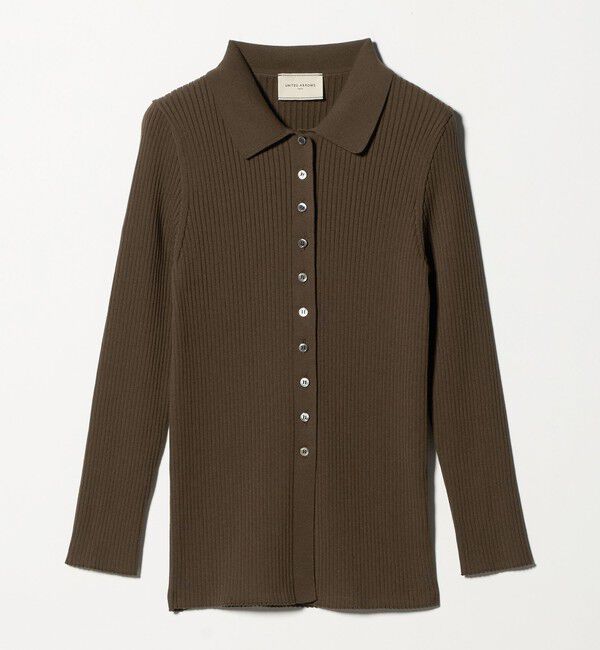 UNITED ARROWS「リブ ポロニット カーディガン ‐ウォッシャブル‐」|カーディガン|