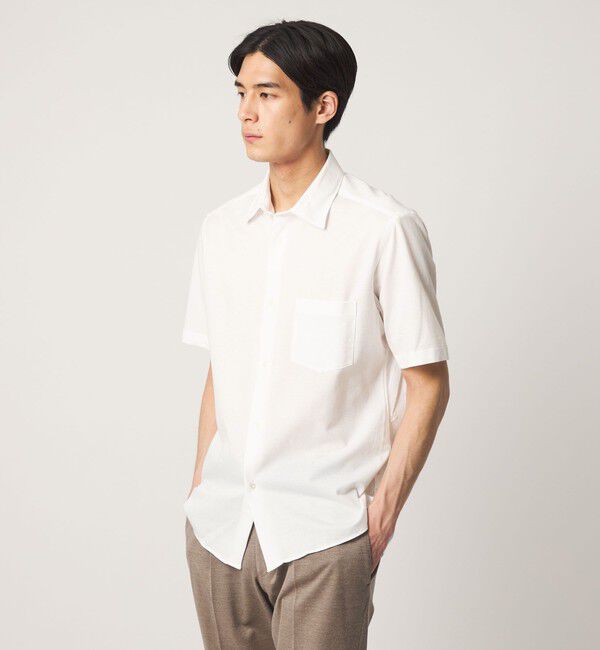 UNITED ARROWS「ロイヤルオックス ショートスリーブ セミワイドカラーシャツ  COMFORT EASY―MODEL 抗菌防臭」|シャツ・ブラウス|WHITE
