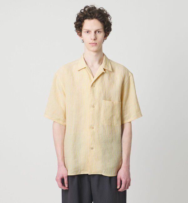 UNITED ARROWS「＜District＞リネン オックスフォード オープンカラーシャツ」|シャツ・ブラウス|