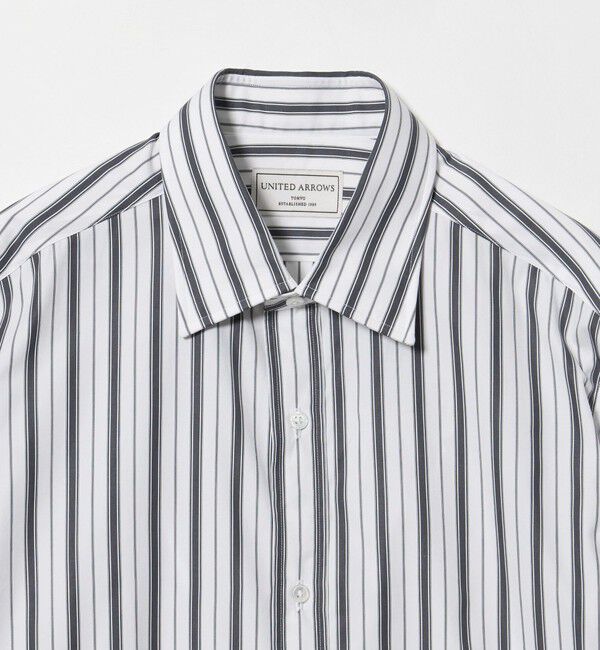 UNITED ARROWS「THOMAS MASON オルタネイトストライプ ショートポイント レギュラーカラーシャツ」|シャツ・ブラウス|