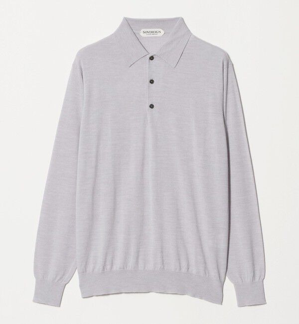 UNITED ARROWS「＜SOVEREIGN＞ ハイゲージ ニット ポロシャツ」|ニット・セーター|LT.GRAY