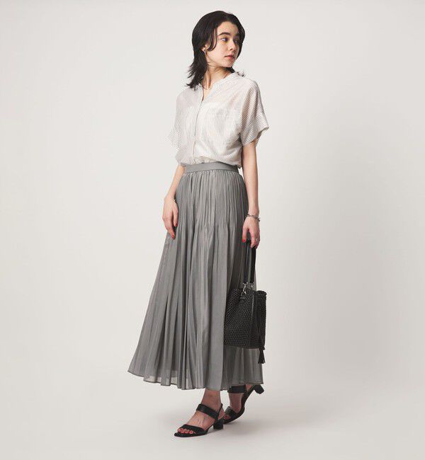 UNITED ARROWS green label relaxing「ライトシアー プリーツ スカート」|フレア|